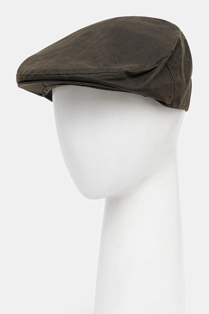 Bavlnená baretka Barbour zelená farba, MHA0003