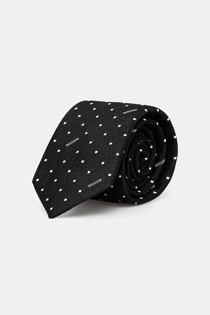 Hodvábna kravata Moschino čierna farba, M5513 55058