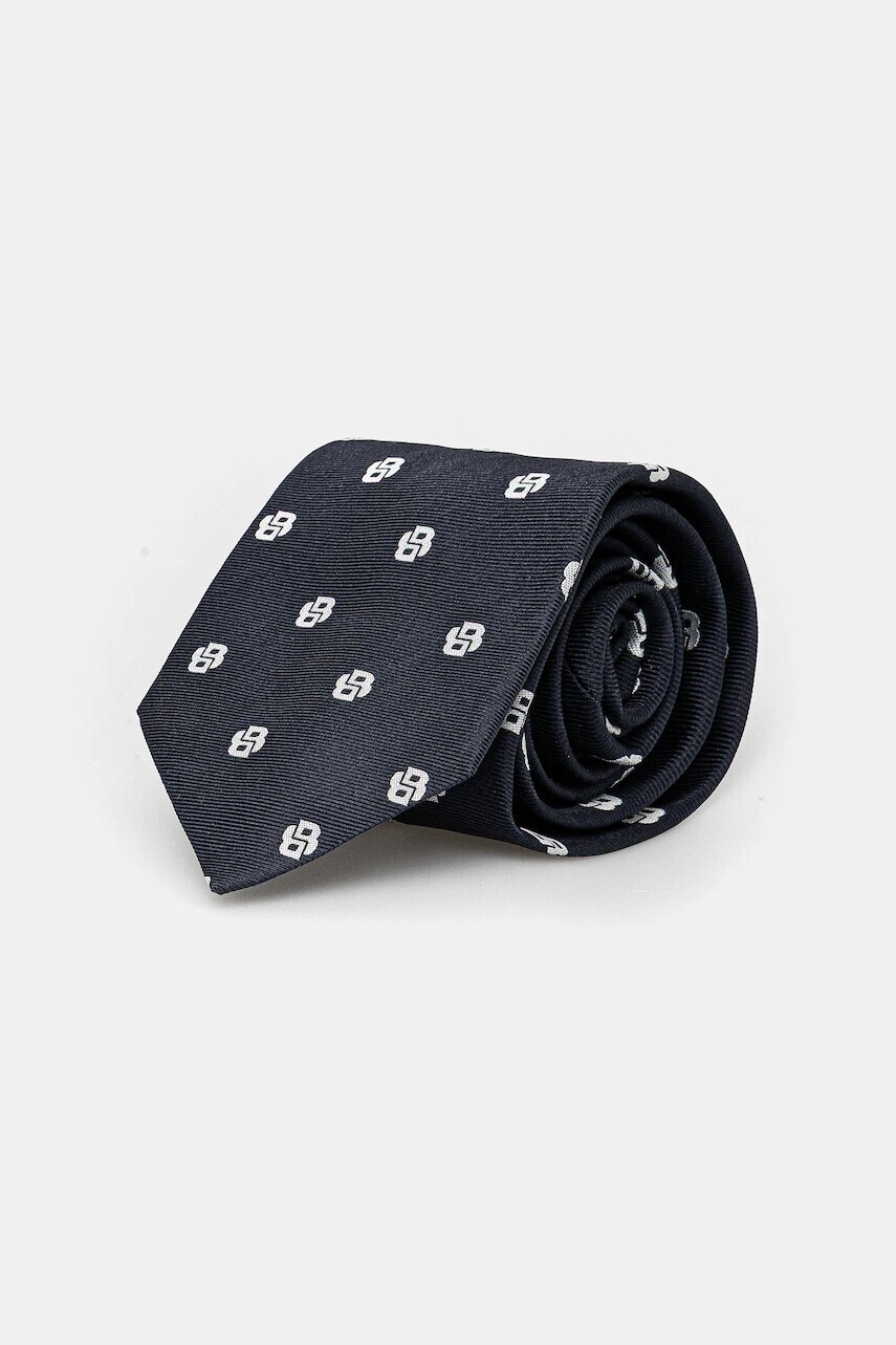 Hodvábna kravata BOSS tmavomodrá farba, 50551017