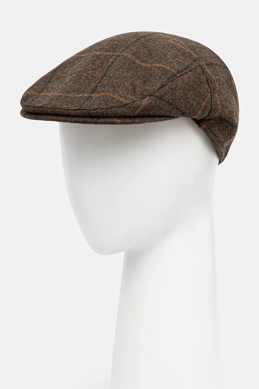 Vlnená čiapka Barbour hnedá farba, MHA0009