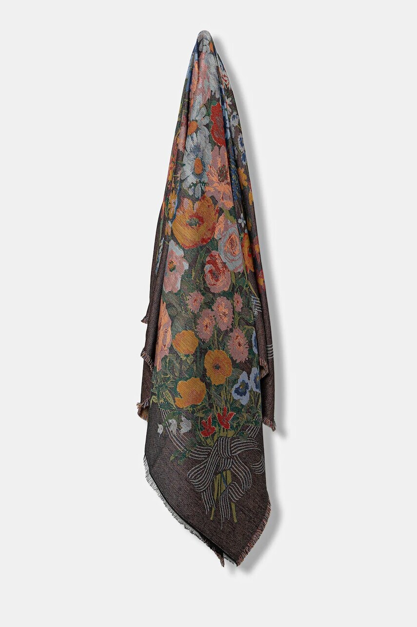 Šatka Moschino hnedá farba, vzorovaná, M3350 30842
