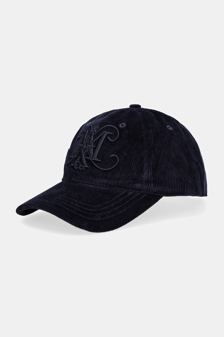 Velúrová bejzbalová čiapka MAX&Co. tmavomodrá farba, 2526576037200