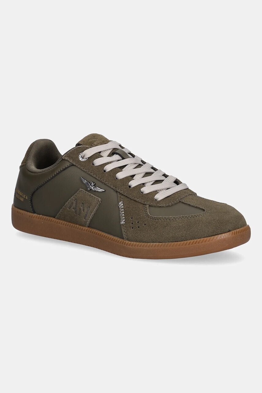 Kožené tenisky Aeronautica Militare SNEAKERS zelená farba, 252SC0315UPL00244