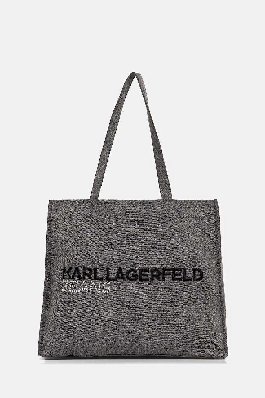 Džínsová taška Karl Lagerfeld Jeans šedá farba, A4W50040
