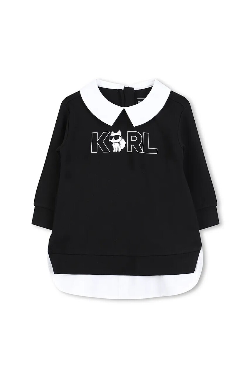Šaty pre bábätká Karl Lagerfeld čierna farba, mini, oversize, Z30653