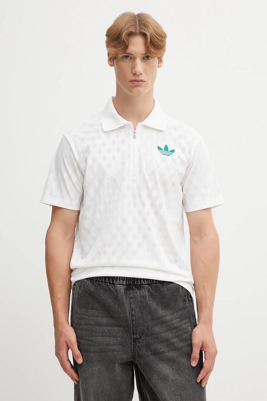 Polo tričko adidas Originals pánske, béžová farba, jednofarebné, JL9675