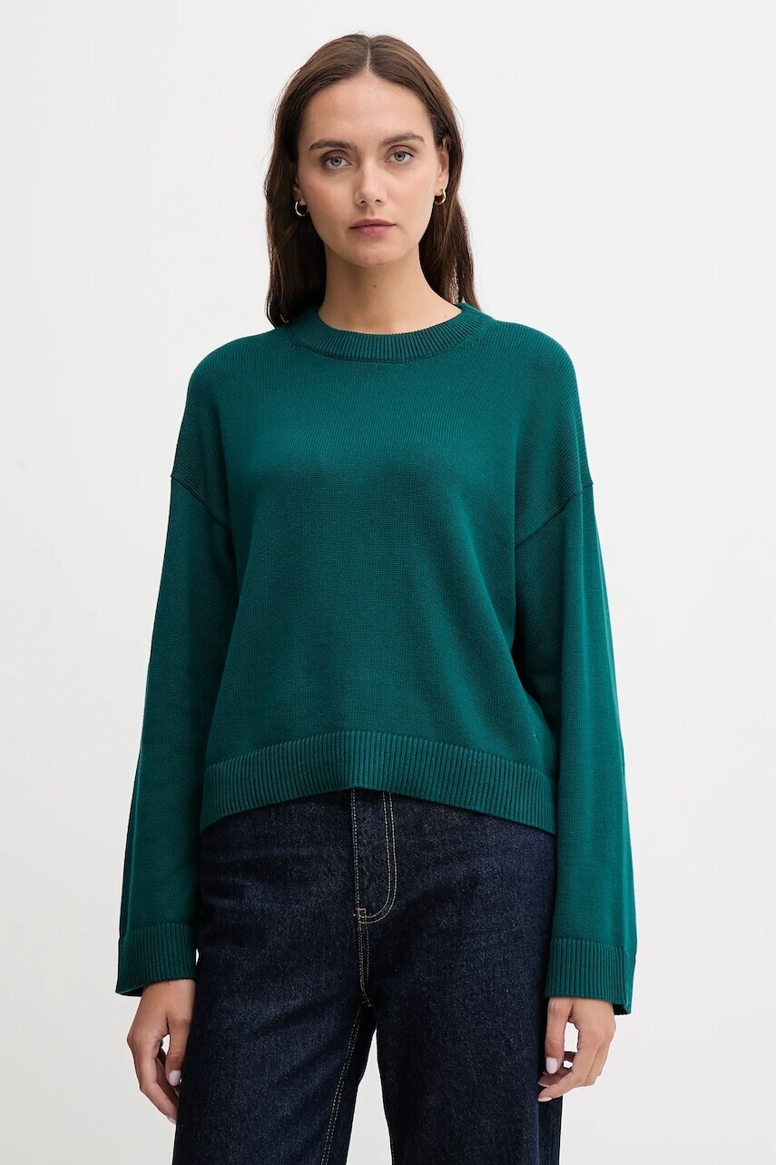 Bavlnený sveter Calvin Klein Jeans tyrkysová farba, ľahký, LV047D305G