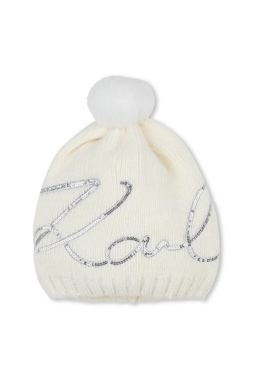 Detská čiapka Karl Lagerfeld biela farba biela, Z31006