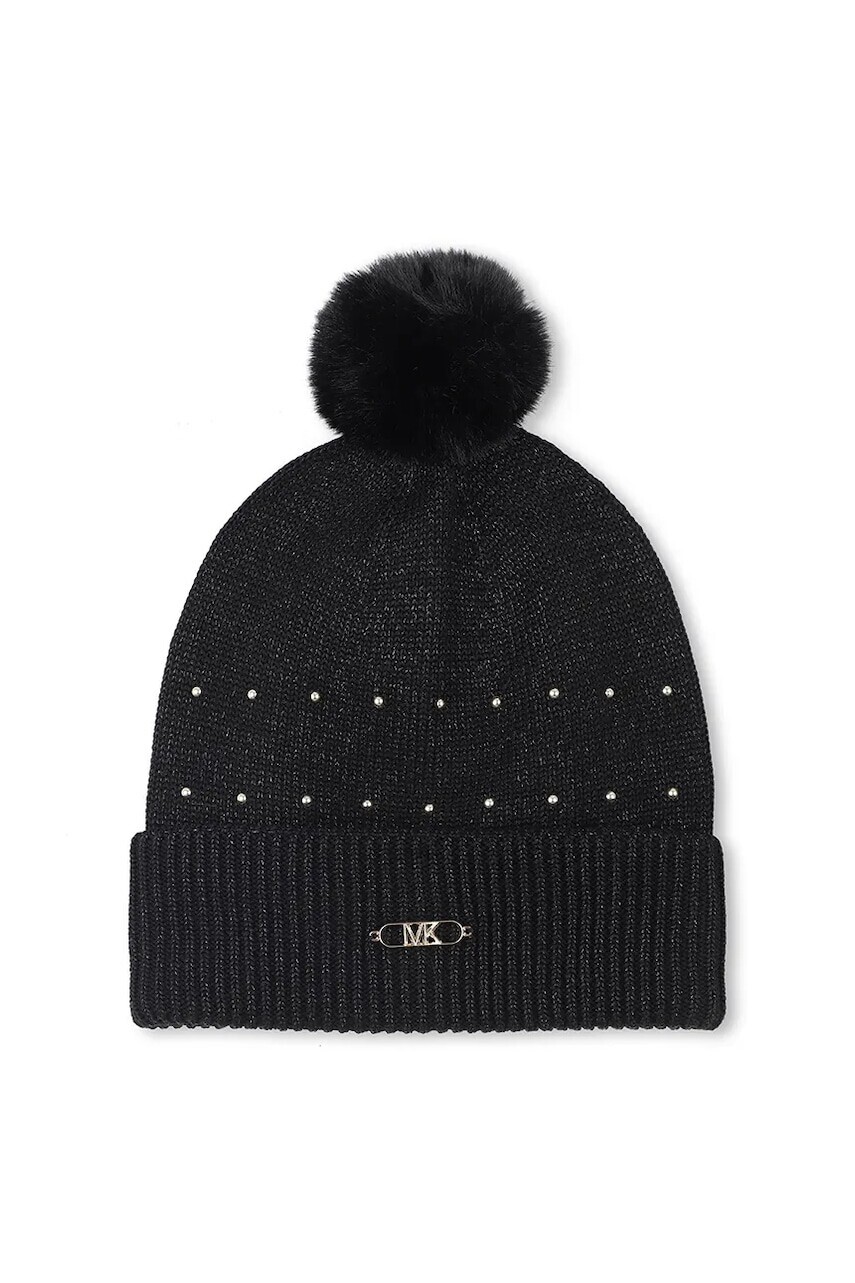 Detská čiapka Michael Kors čierna farba biela, R30518