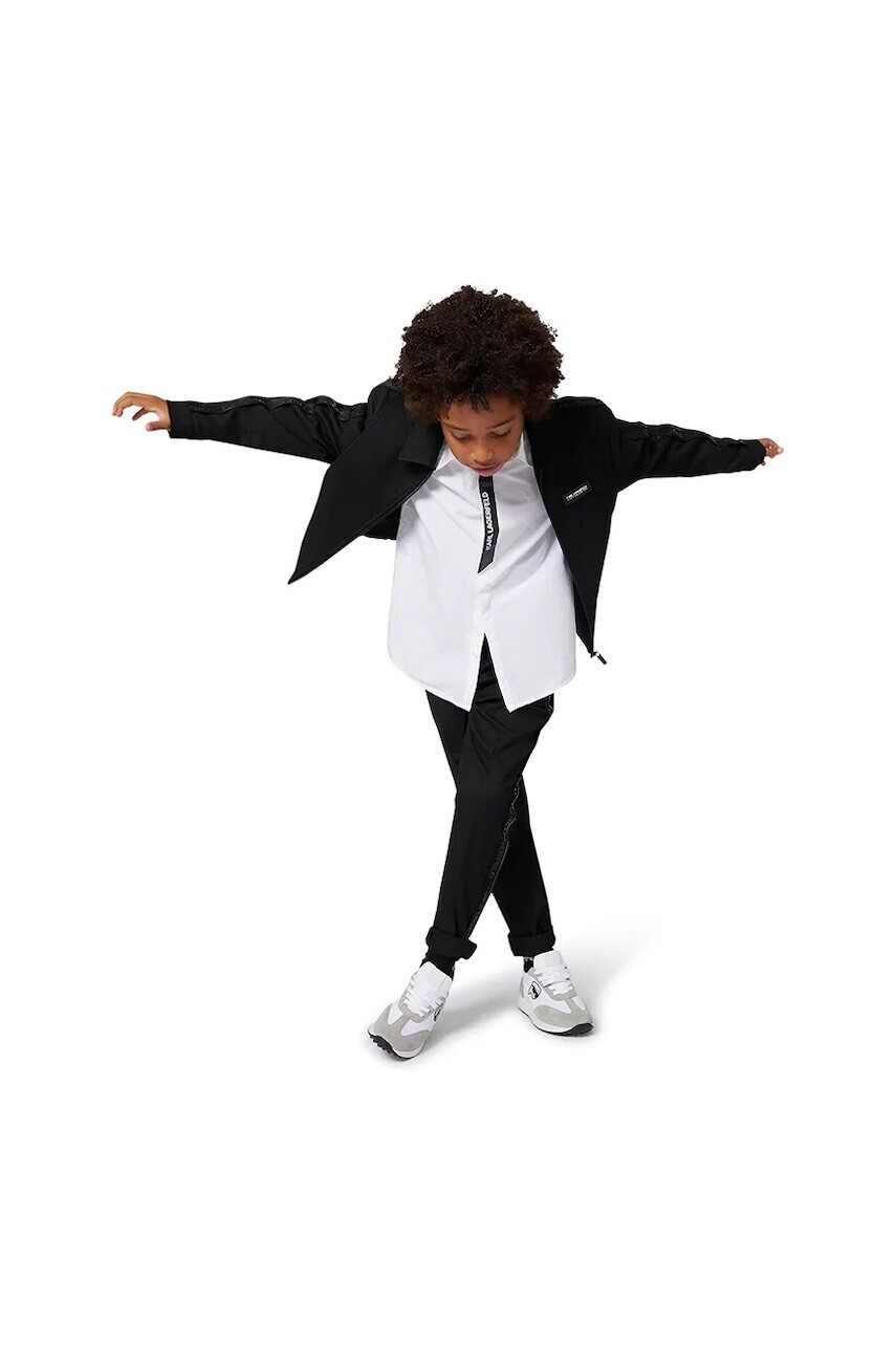 Detská bavlnená košeľa Karl Lagerfeld biela farba, Z30626