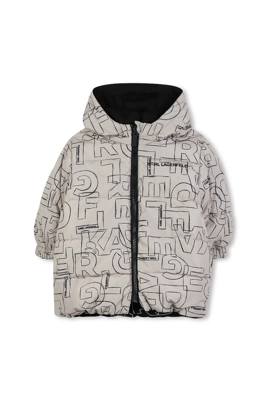 Detská obojstranná bunda Karl Lagerfeld béžová farba, Z30663