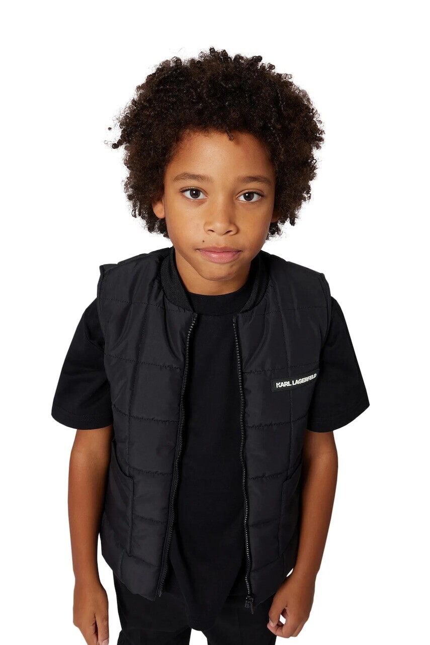 Detská vesta Karl Lagerfeld čierna farba, Z30636