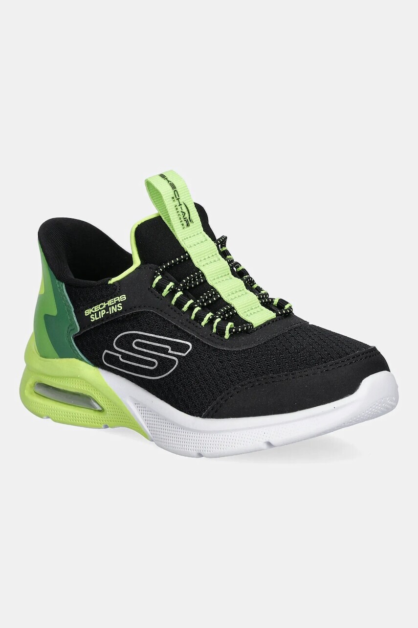Detské tenisky Skechers MICROSPEC MAX - BRISK-STRIPE čierna farba, 403890L