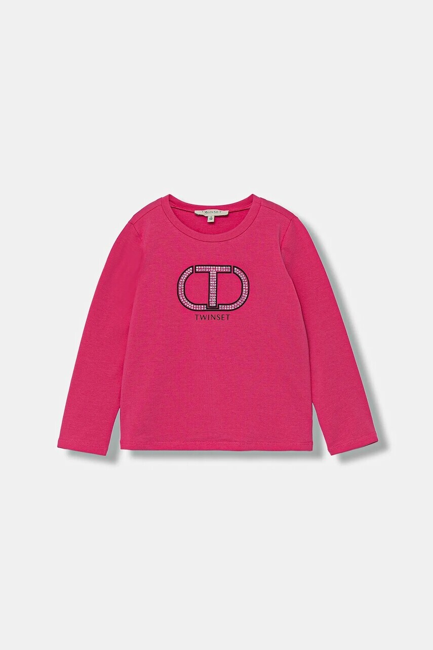 Detské tričko s dlhým rukávom Twinset ružová farba, 252GB2260