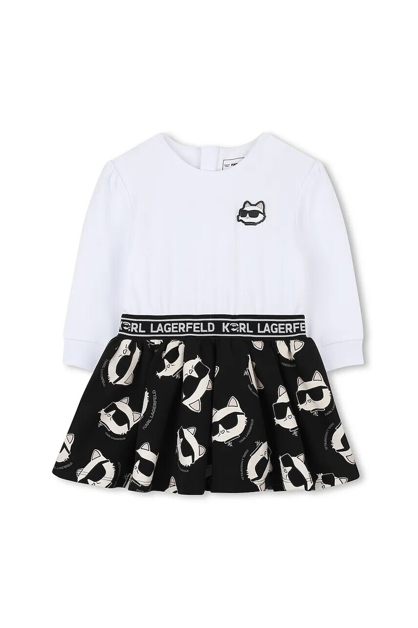 Dievčenské šaty Karl Lagerfeld čierna farba, mini, áčkový strih, Z30659