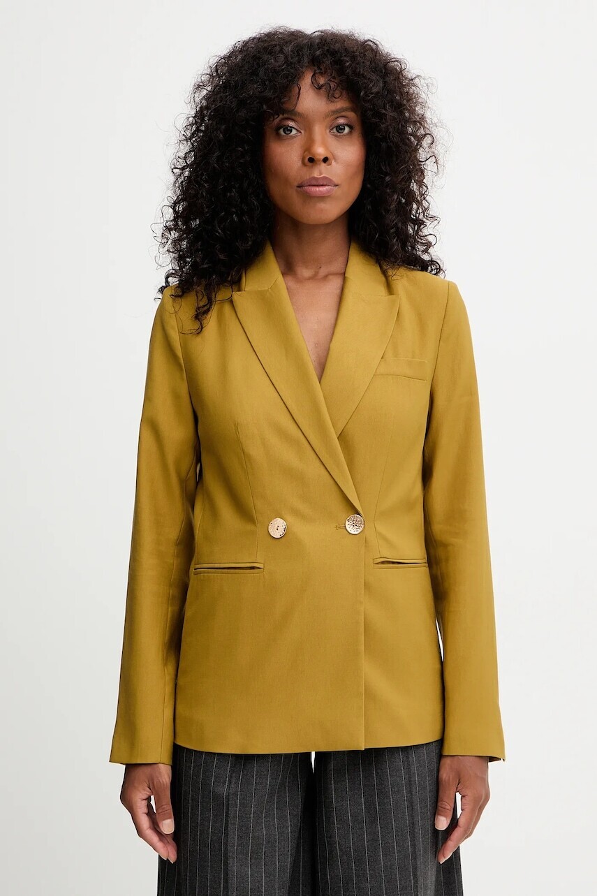 Sako Morgan žltá farba, dvojradové, jednofarebné, VIJA.F