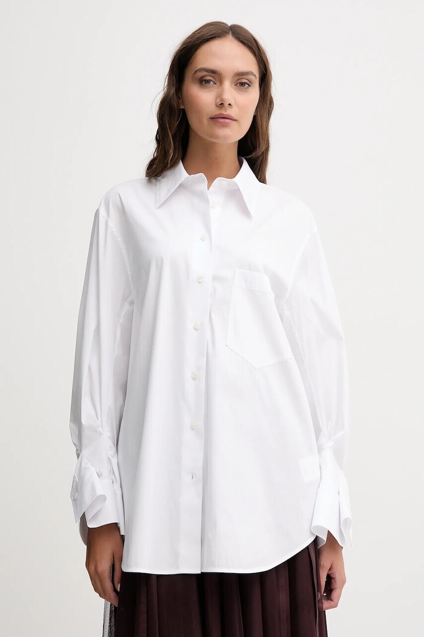 Košeľa Joop! biela farba, voľný strih, s klasickým golierom, 30048890