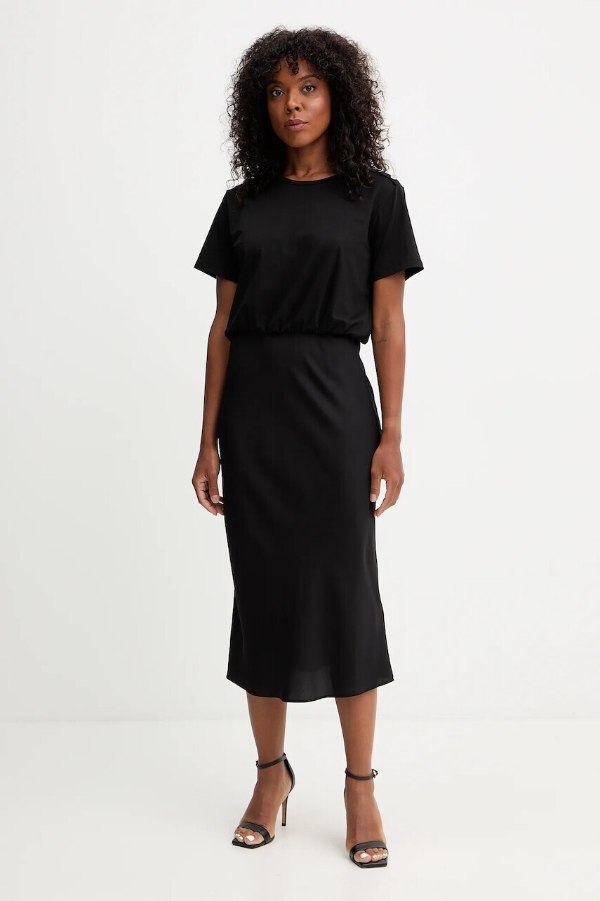 Šaty Liu Jo čierna farba, maxi, rovný strih, MF5210 J7821