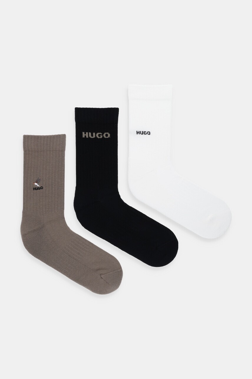 Ponožky HUGO 3-pak biela farba, 50546351
