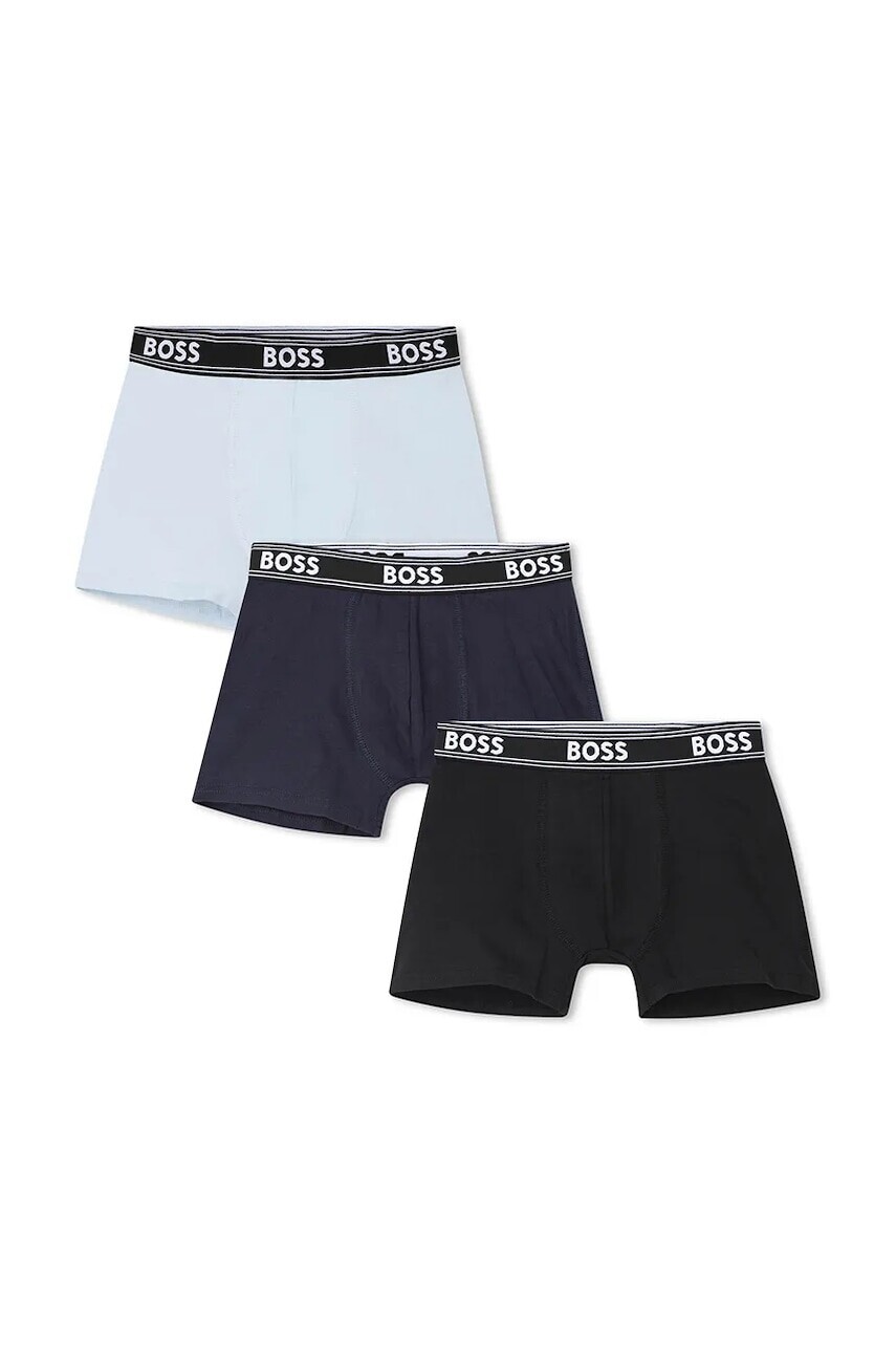 Detské boxerky BOSS 3-pak čierna farba, J52651