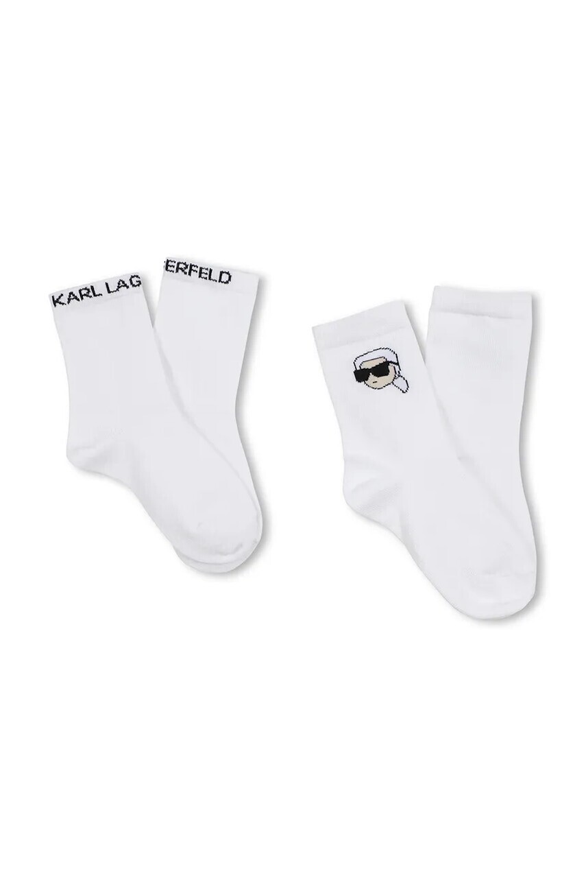 Detské ponožky Karl Lagerfeld 2-pak biela farba, Z31016