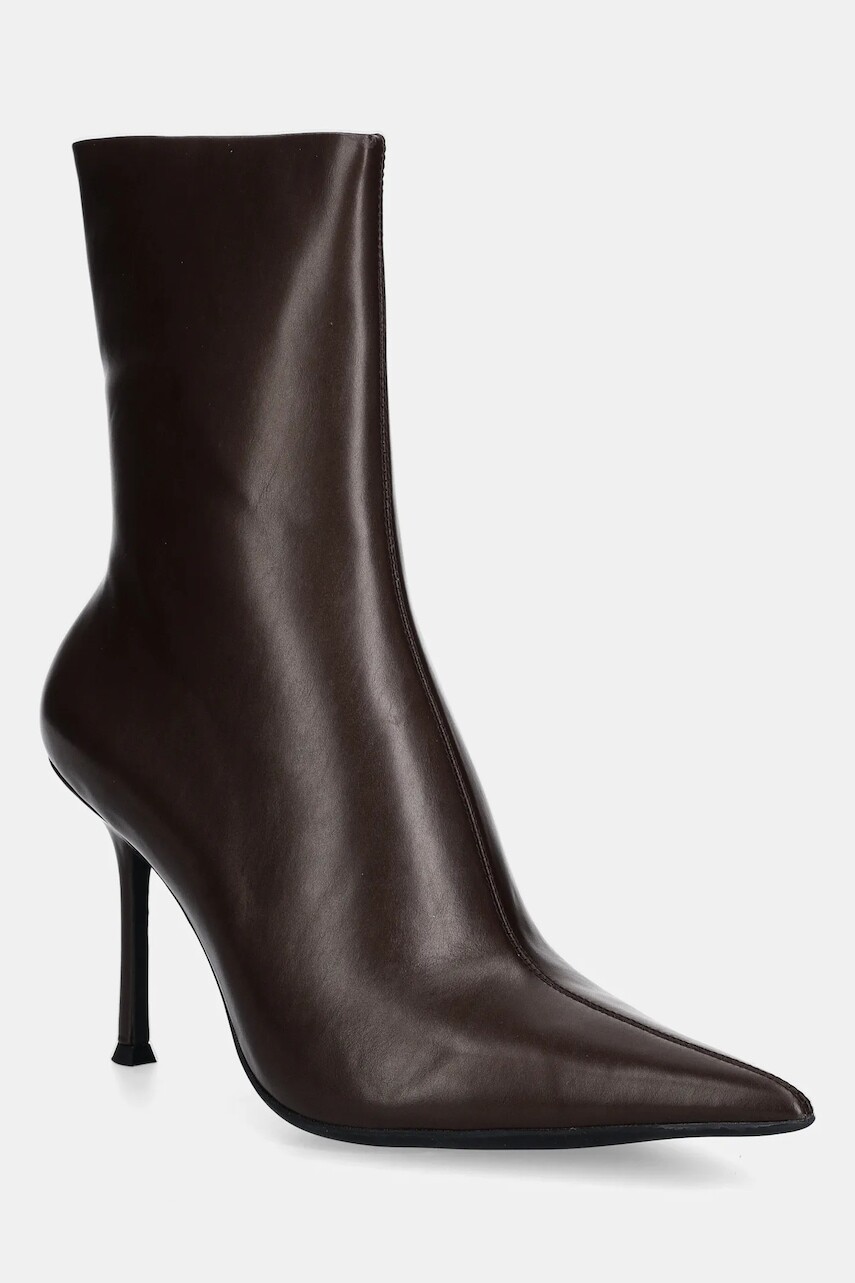 Členkové topánky Jeffrey Campbell Daring-2 hnedá farba, na vysokom podpätku, JC-1236-10-14