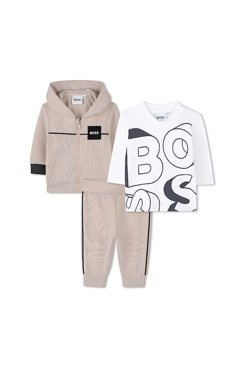 Tepláková súprava pre bábätká BOSS béžová farba, J52527