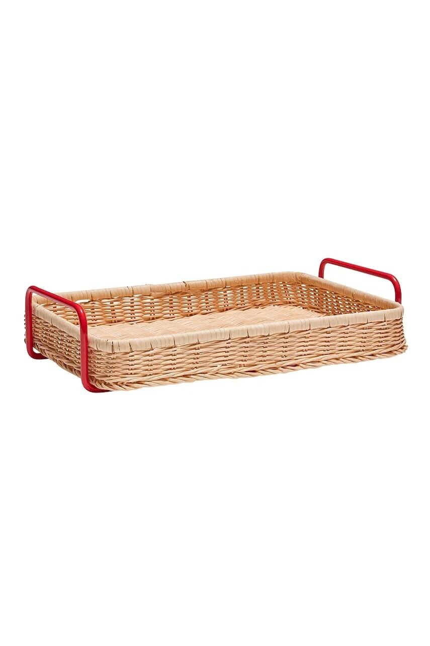 Dekoratívny podnos Hübsch Splint 42 x 27 x 10 cm červená farba