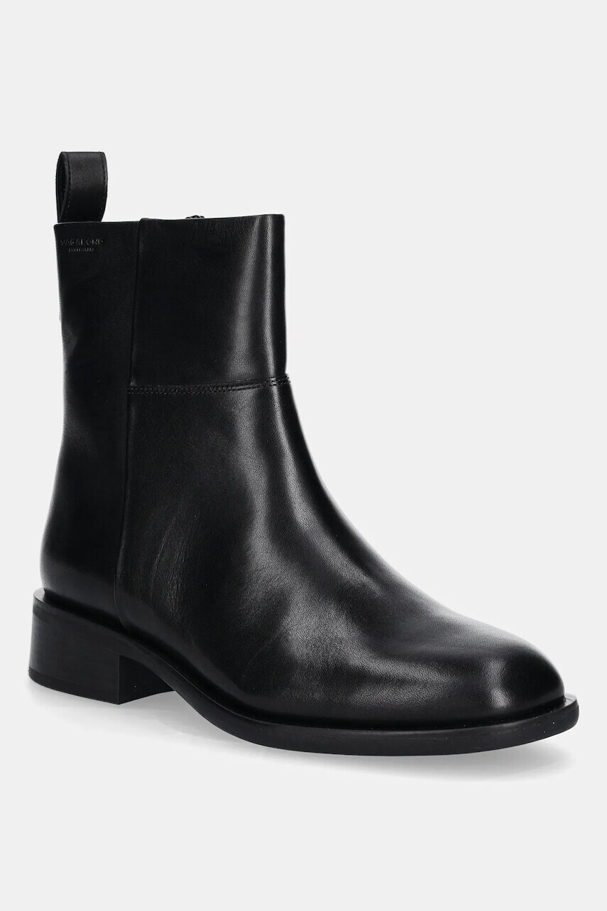 Kožené členkové topánky Vagabond Shoemakers SHEILA čierna farba, na plochom podpätku, 5835-001-20