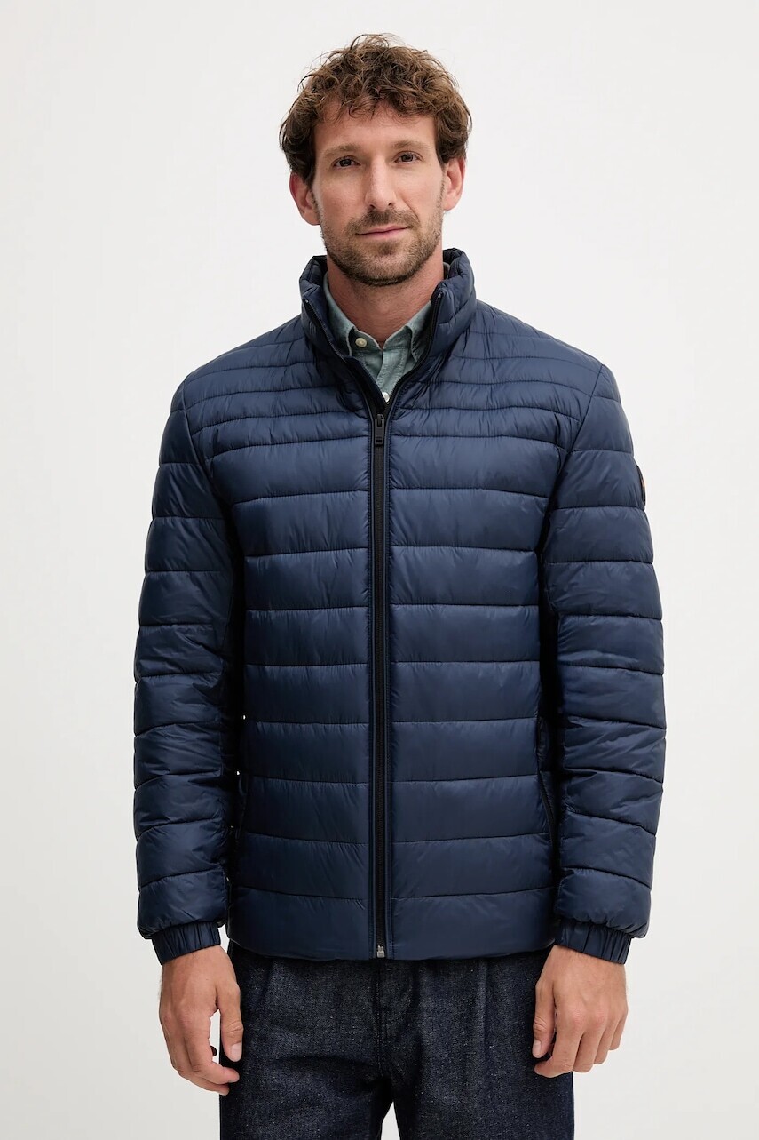 Bunda BOSS Orange tmavomodrá farba, prechodná, 50549252