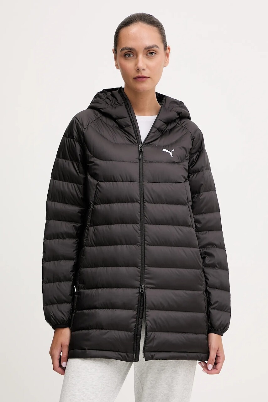Páperová bunda Puma čierna farba, prechodná, 685235