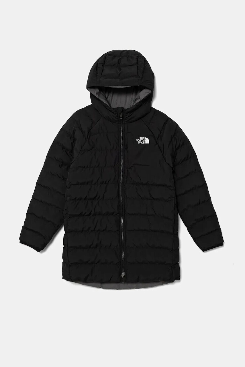 Detská obojstranná bunda The North Face G REVERSIBLE PERRITO PARKA čierna farba, NF0A8CUTJK31
