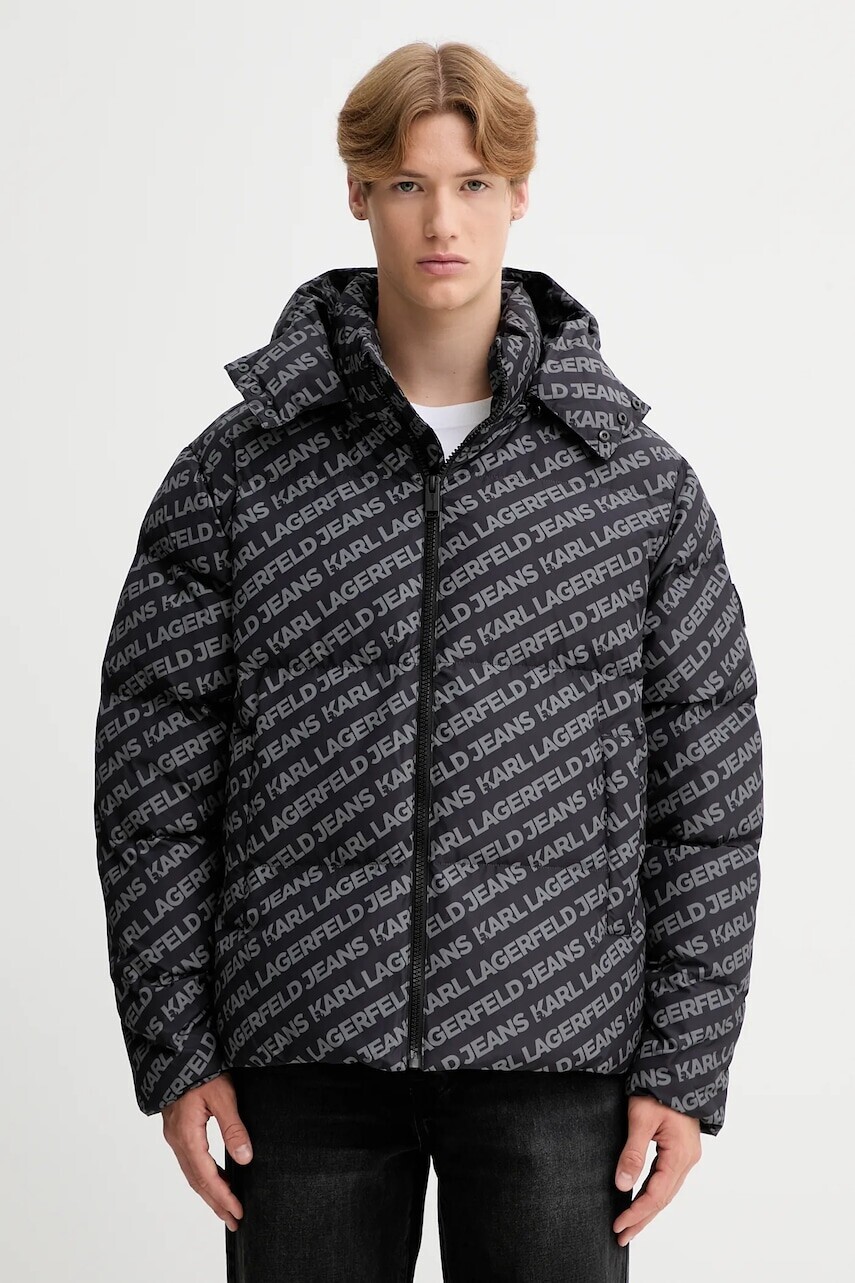 Bunda Karl Lagerfeld Jeans čierna farba, zimná, A4M15062