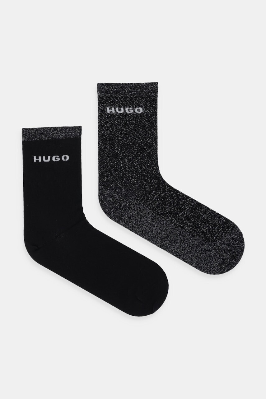 Ponožky HUGO 2-pak čierna farba, 50546406