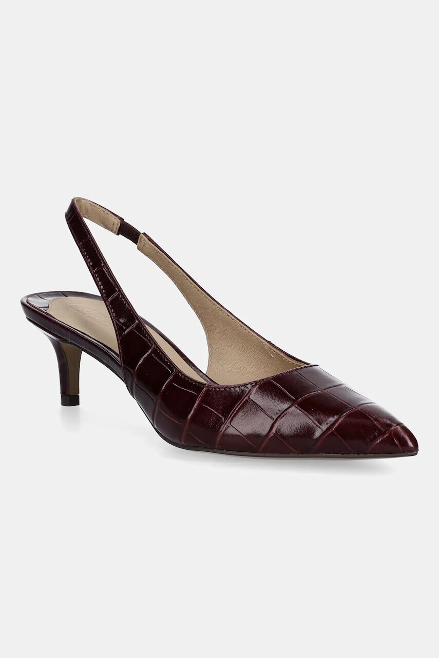 Kožené lodičky Lauren Ralph Lauren Lolah II červená farba, 802980117003