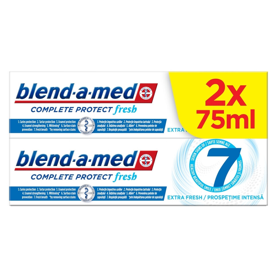 BLEND-A-MED Zubná pasta Complete Protect 7 Extra Fresh 2 x 75 ml