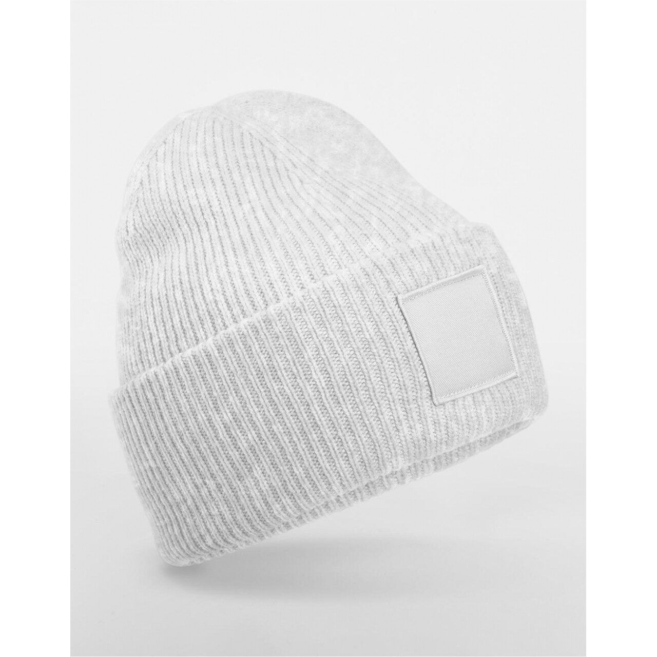 Čiapka zimná Beechfield Deep Cuffed Tonal Patch - svetlo sivá