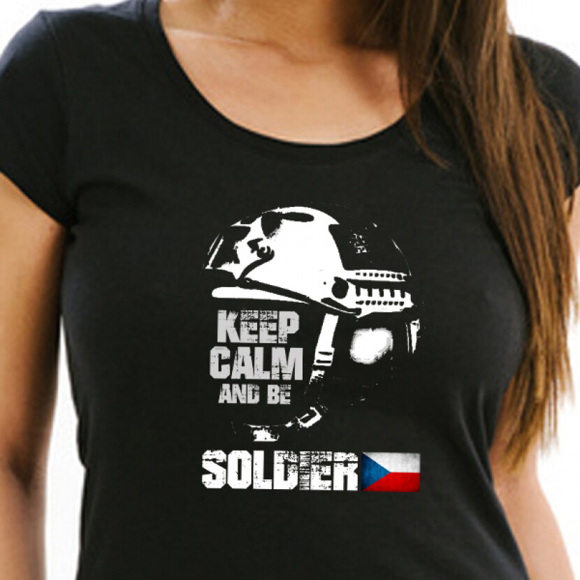 Tričko dámske Striker Keep Calm And Be Soldier - čierne, M