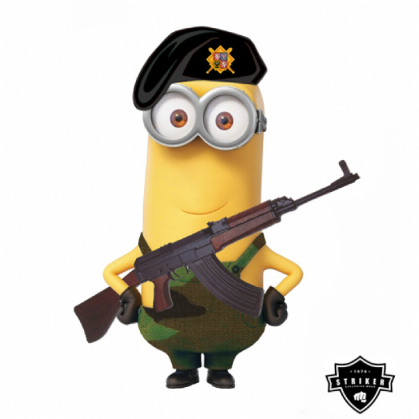 Tričko detské Striker Armoň so samopalom (AČR) - biela-čierna, 6-8 rokov