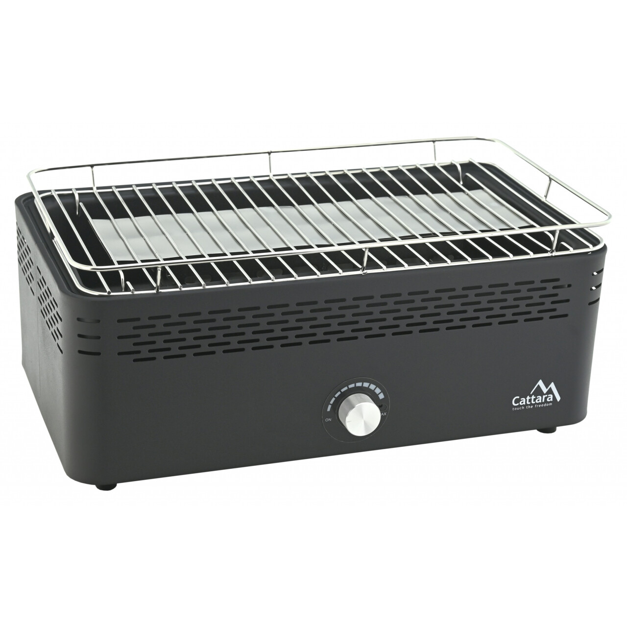 Gril na drevené uhlie stolný Cattara Greg - sivý