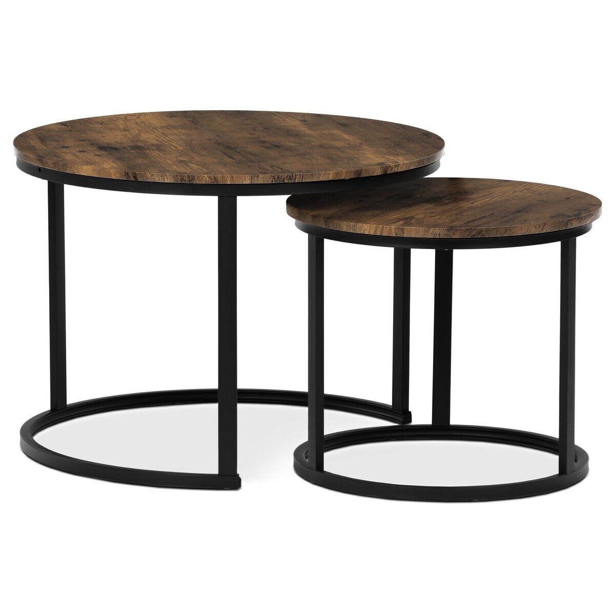 Sada konferenčných stolíkov, staré drevo, 2 ks