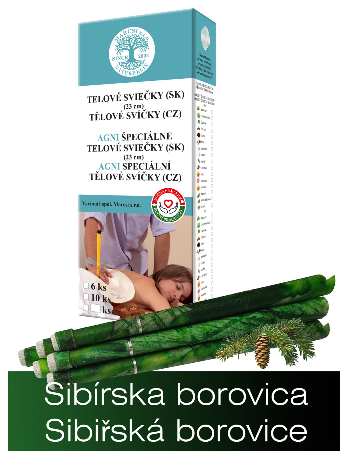 NaturheliX® Telové sviečky TAJGA (set6)