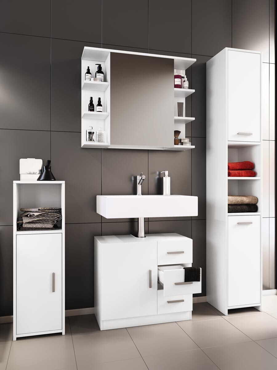 4dílná koupelnová sada Zalo III, bílá