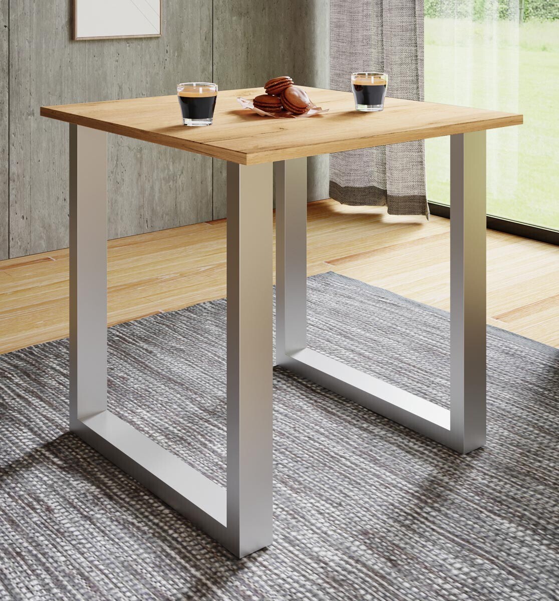 Jídelní stůl Xona 80x80 U-nohy, dub medový