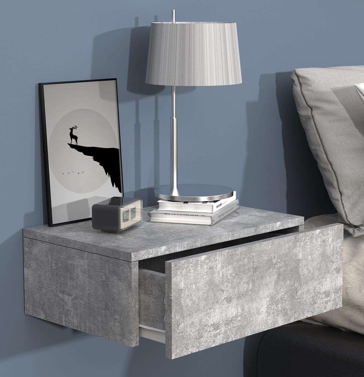 Nástěnná zásuvka Usal M 45, betonově šedá