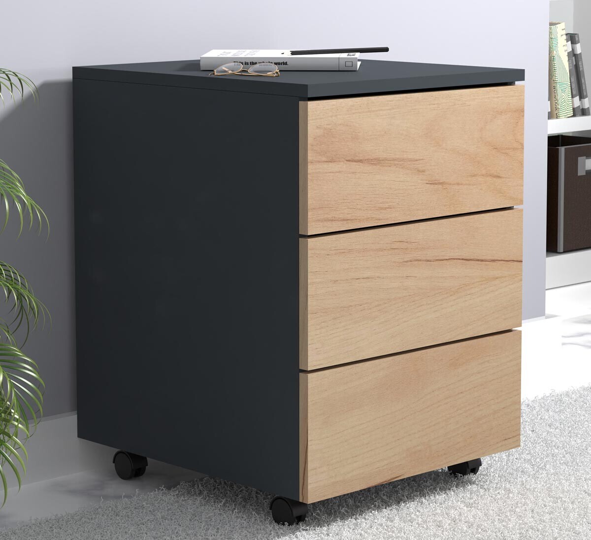 Mobilní zásuvkový kontejner Dalosa 70 3-SB, dub medový