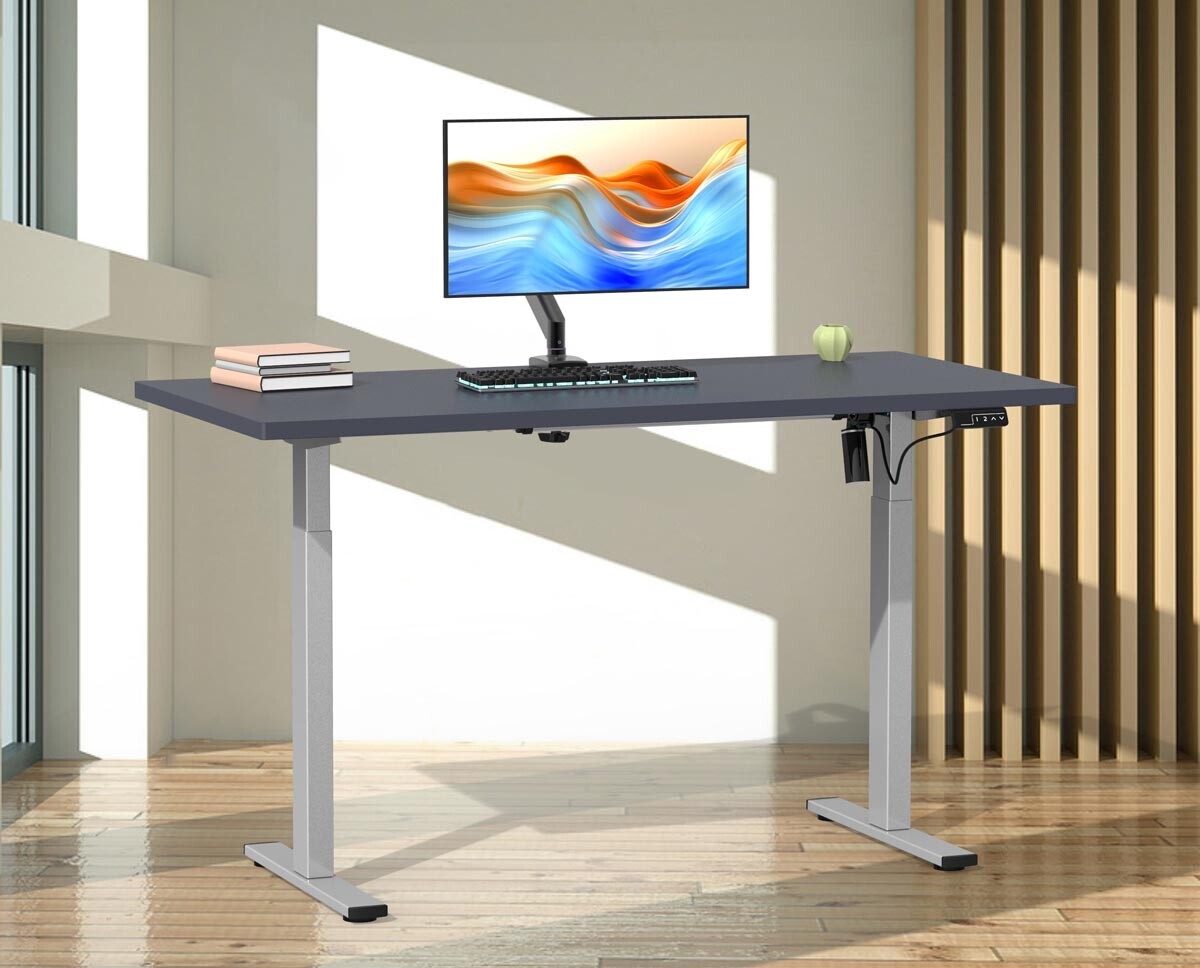 Výškově nastavitelný stůl E-Lona 110x80, antracit