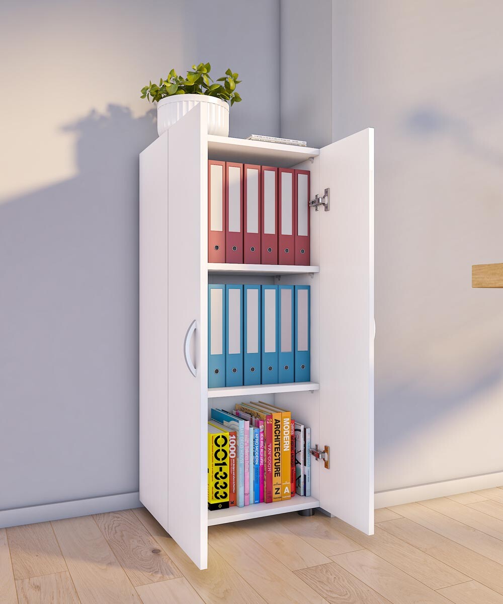 Kancelářská skříň Ulas 3-komorová, bílá