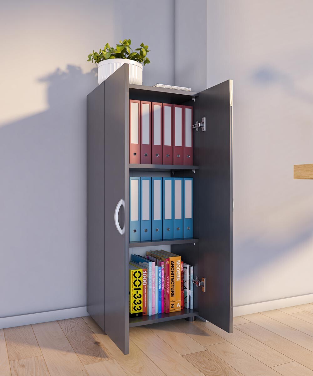 Kancelářská skříň Ulas 3-komorová, antracitová