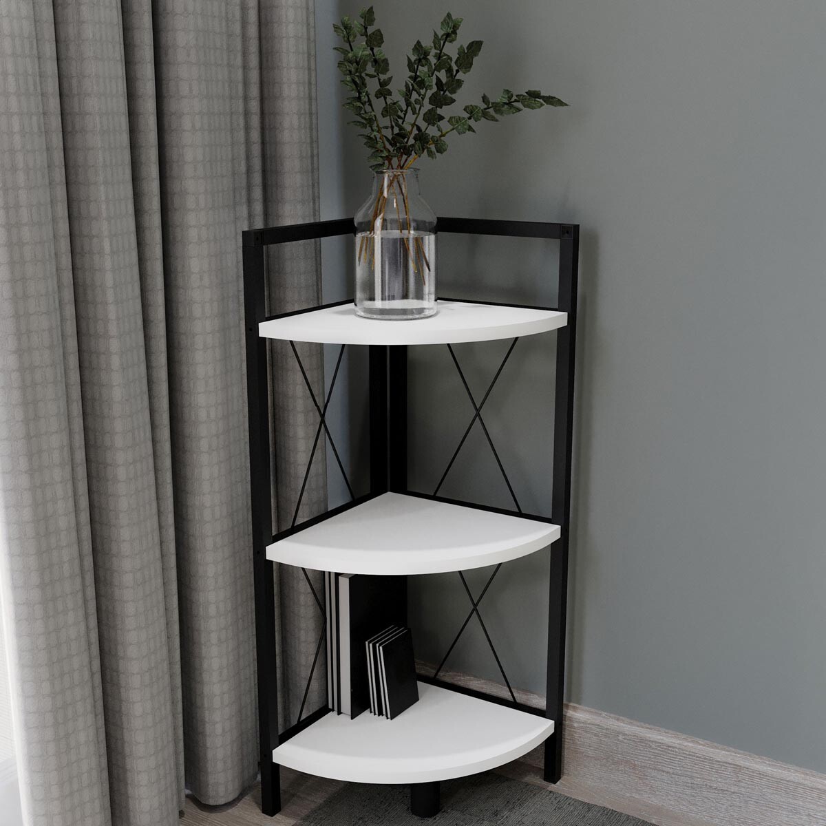 Rohová police Insasi 2, bílá